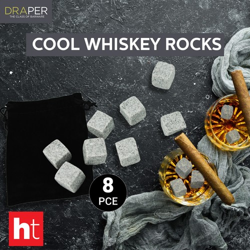Draper Cool Rocks 8 Whiskey Rocks Reusable Ice Cubes Made Of No Porous Soapstone