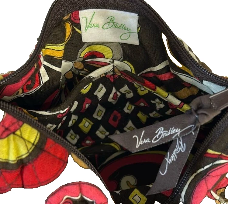 Vera Bradley Mod Maggie Pequeño Bolso de Hombro Cartera Marrón Rosa Acolchado Bolso de Mano Boho Foto 4 de 4
