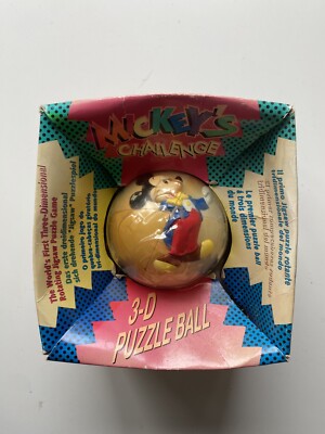 Disney Mickey's Challenge 3-D Puzzle Ball mit Mickey Mouse Originalverpackt 1993