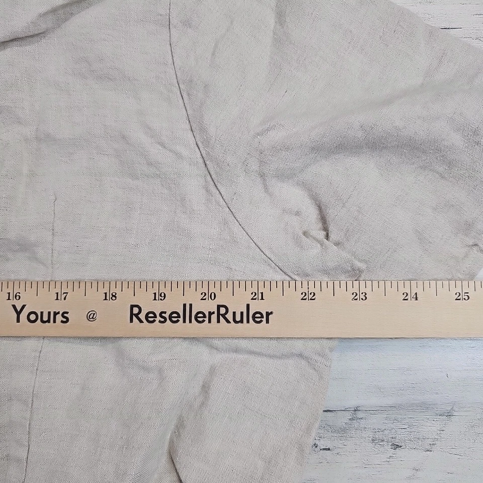 Camisa de lino ligera Lane Bryant para mujer 18/20 beige pulóver manga corta Foto 4 de 4