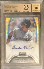 2011 BOWMAN STERLING BRANDON NIMMO ROOKIE GOLD REFRACTOR 1/50 BGS 9.5 AUTO 10