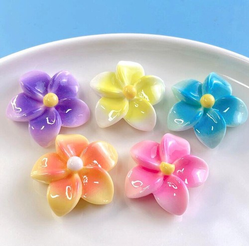 50 Pieces Mixed Resin Flowers Flatback Buttons for Craft Hairbow DIY Decor 31 MM - Picture 1 of 10