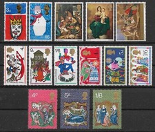 1966-1970 CHRISTMAS, ALL 5 SETS, 14 STAMPS, SUPERB UNMOUNTED MINT. POST FREE UK
