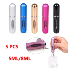 5PCS Refillable Travel Portable Perfume Atomizer Bottle Spray Pump Case 5ML/8ML