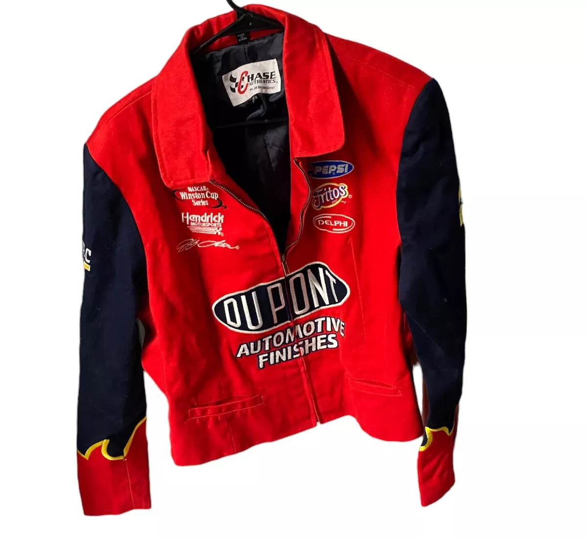 Chase Authentics Dupont Racing Jeff Gordon #24 Red NASCAR Crop Jacket Women  XXL