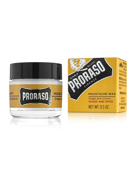 Moustache Wax 15ml by Proraso - Woody / Spice Scent - Soft, pliable wax - Image 2
