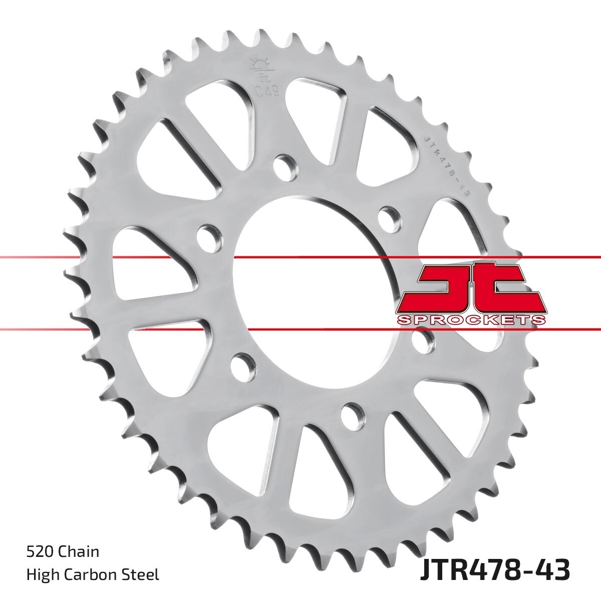 JTR478.43 Rear sprocket-Kawasaki ZX-6R 05-20 Z750 04-12 See