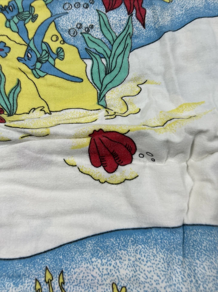 DE COLECCIÓN 1980 Disney Sirenita franela hoja doble 1 hoja plana usada  Foto 3 de 4