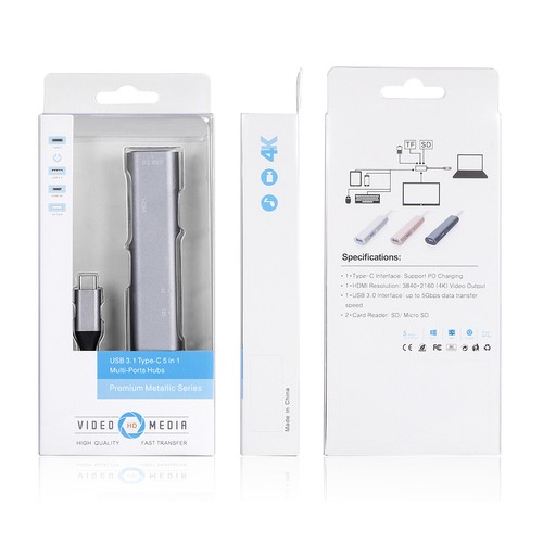 USB C Hub Adapter Dock SD TYPE C USB3.1 4K HDMI For MacBook,Nintendo Switch Game - Picture 12 of 12