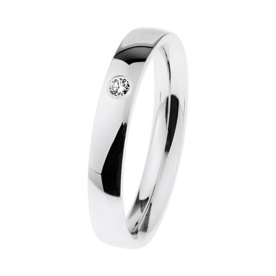 Ernstes Design Ring R603 Edelstahl poliert Brillant 0.035 ct. 3,5 mm W 48 - 71