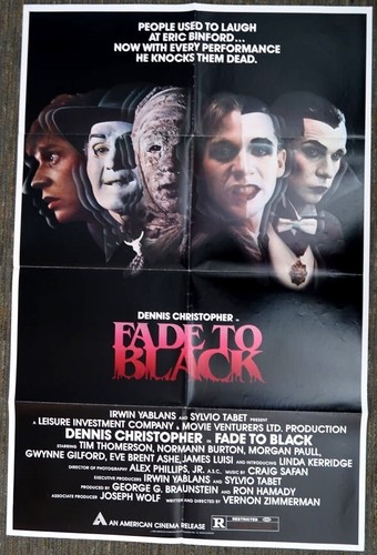 Fade to Black 1980 Kult Horror Original 27x41 Filmplakat Dennis Christopher