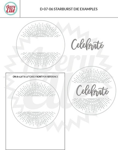 Avery Elle ~ STARBURST ~ Die Set Elle-ments Line Detailing Circle Celebrate Card - Picture 2 of 5