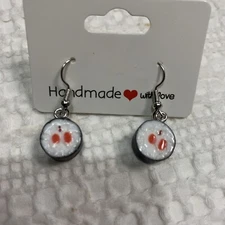 Sushi Roll Slice Earrings Handmade New Gift Rice Shrimp Seaweed