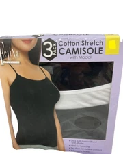 FELINA LADIES 3 PACK, COTTON STRETCH ,CAMISOLE(BLACK/WHITE, SMALL ) NWT