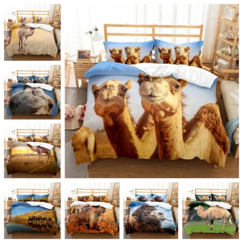 Desert Camel 3D Printed Bedding Set 2/3PCS Duvet Cover & Pillowcase(s) Gift - Afbeelding 1 van 20