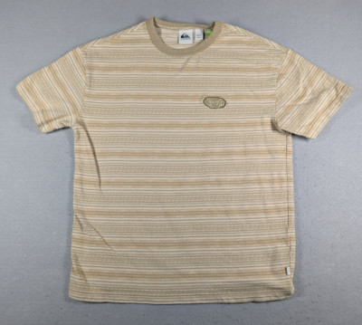Quicksilver Shirt Adult Small Tan Chandler Jacquard Tribal Aztec Surf Beach Wave