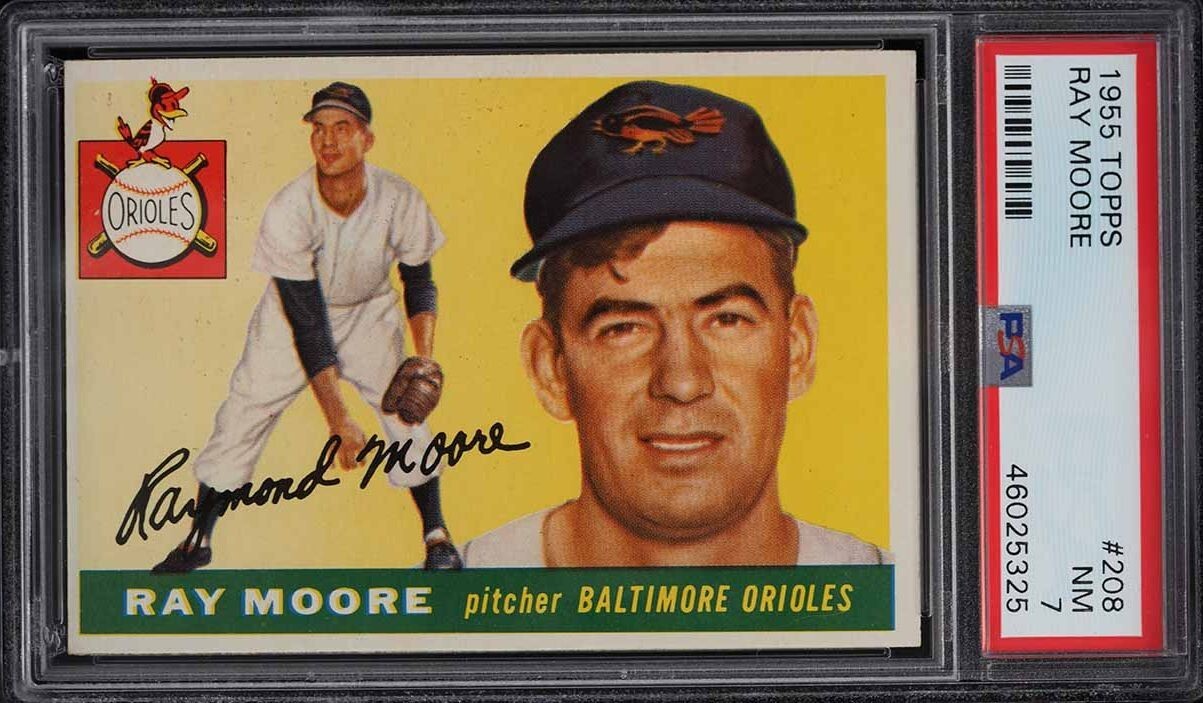 1955 Topps #208 Ray Moore RC Rookie PSA 7 Orioles