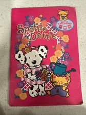 Vintage Sanrio Spottie Dottie pink lined stationary With Used Crayons.