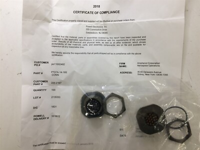 PT07A-14-18S AMPHENOL PT07A1418S CONN RCPT FMALE 18P GOLD SLD 1 UNIT