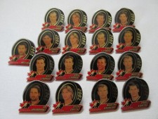 17 Old Vintage 2002 Team Canada Hockey Player Pins 1 1/8  tall