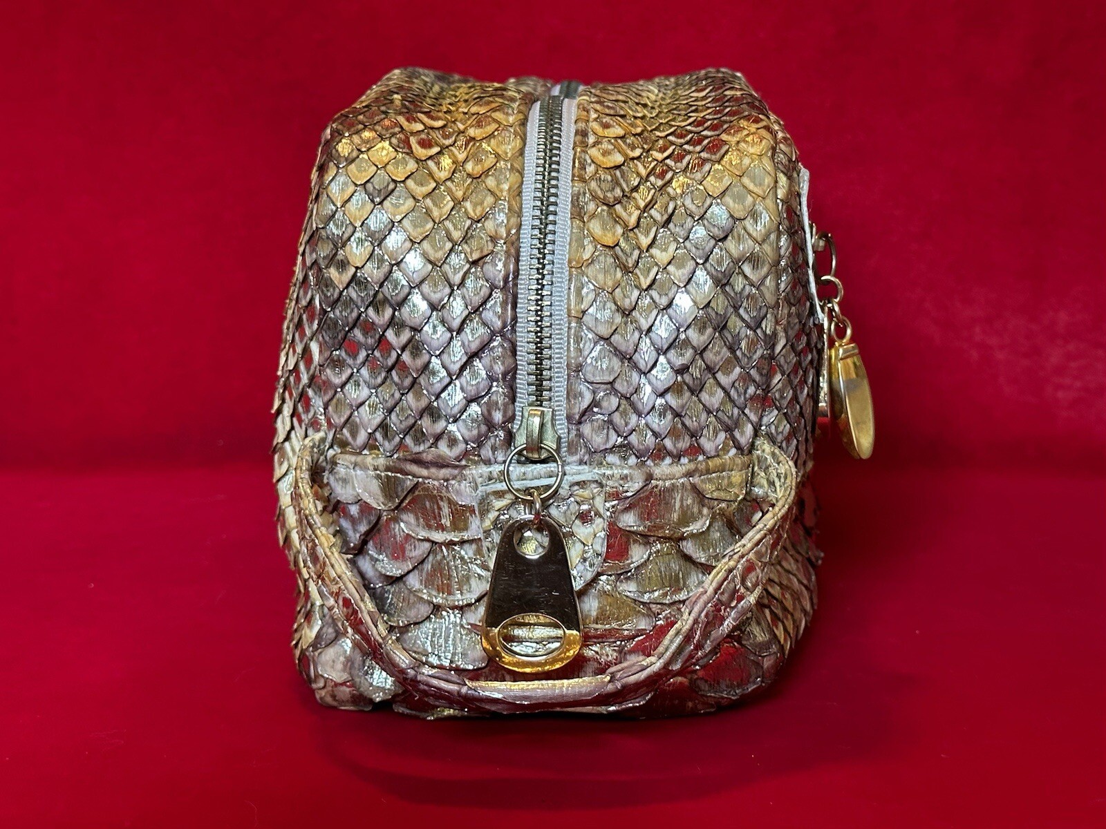 Rashedah Metallic Gold Python Medium Clutch Bag - image 2