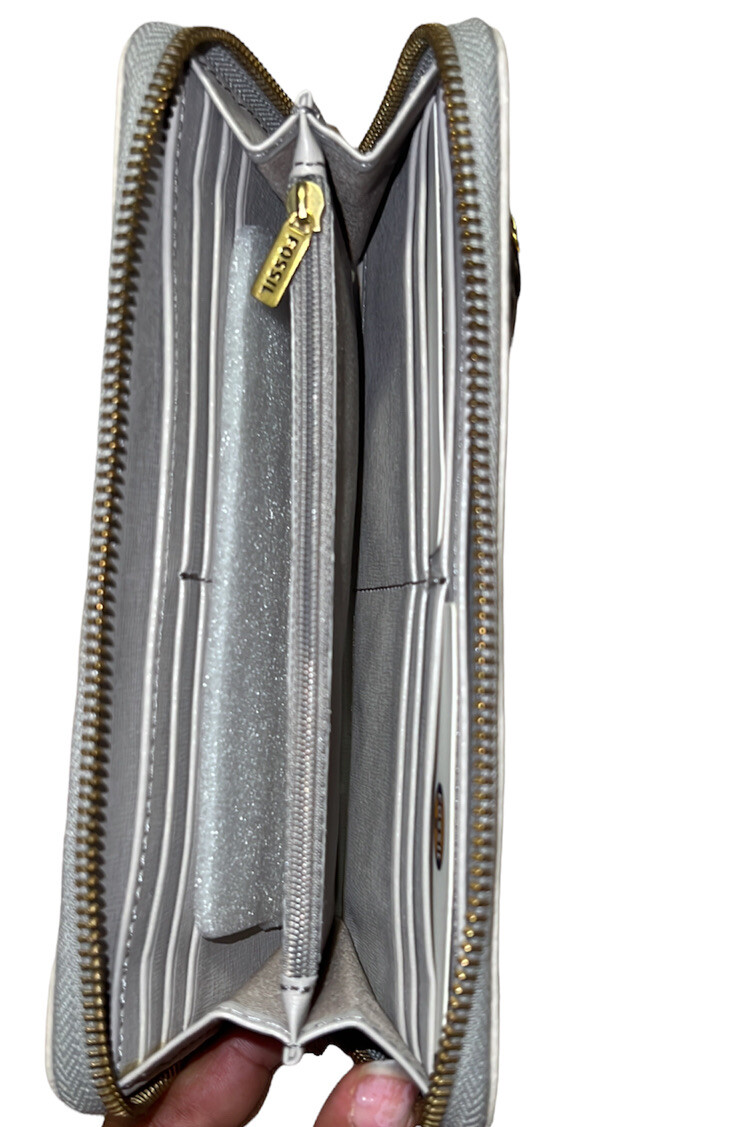 NWT Fossil Women's Leather Zip Around Clutch Wallet eBay