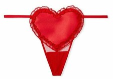 VICTORIAS SECRET DREAM ANGELS SATIN LACE HEART V-STRING THONG PANTY XS S M L XL