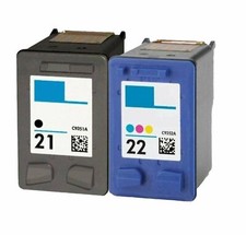 2 Pack Ink Cartridges Printer For HP 21xl 22xl Black Color Deskjet F4100 F4180