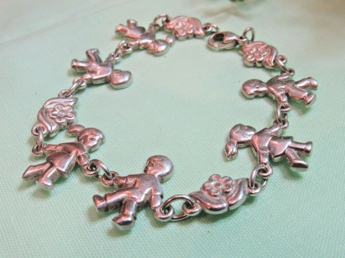 JAMES AVERY Children and Flowers Link Bracelet Retire… Gem