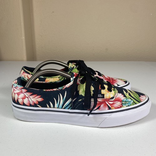 vans authentic hawaiian floral skate shoe