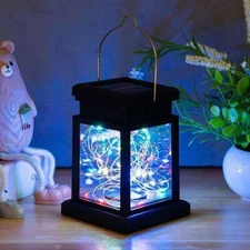LED Solar Lantern Hanging Lights Outdoor Yard Patio Garden Waterproof Decor Lamp