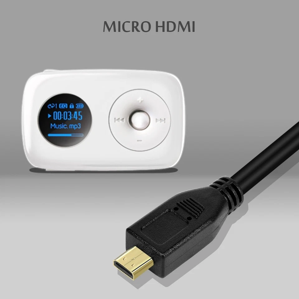Micro HDMI to HDMI Cable Adapter Converter 4K@60Hz GoPro HERO 7 6 5 4 3 Camera - Image 4 of 4