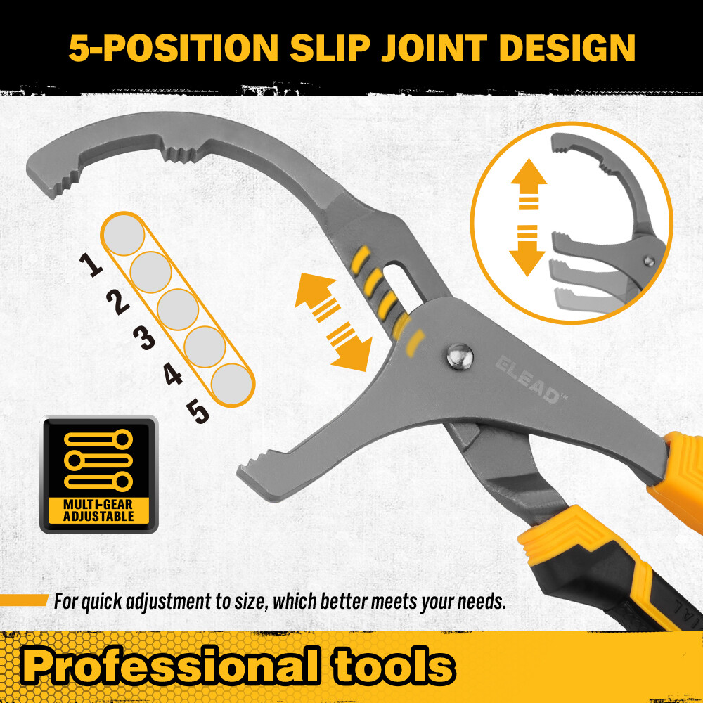 Oil Filter Wrench Set 9" & 12" Oil Filter Removal Tools Pliers NonSlip