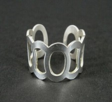 Ring Silver Loopy Ovals Open Band Sterling 925 Size 8.5 Ring Open Band