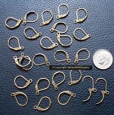 24 Lever back earring findings bronze plated open loop dangle earrings FPE177