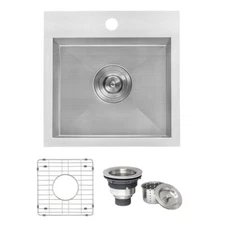 Ruvati 15X15" Dropin Topmount Bar Prep 16 gauge Single Bowl Sink- RVH8115 (5293)