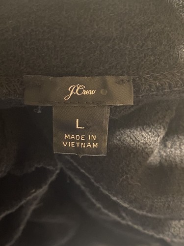 Top donna J Crew finto avvolgente grande nero manica lunga 100% cotone stravagante - Foto 2 di 17