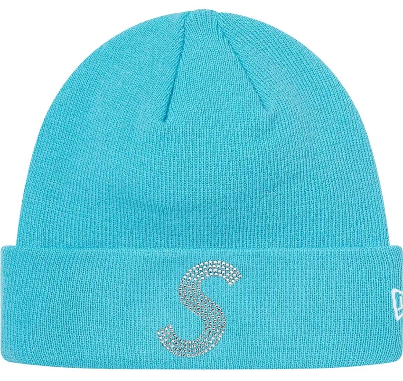 Bonnet sarcelle logo Supreme New Era x Swarovski S SS21