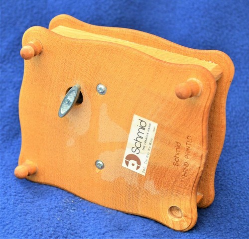 Vintage Schmid Handgefertigter Bemalt Holz Der Weg We Were Animierter Spieldose - Picture 3 of 3