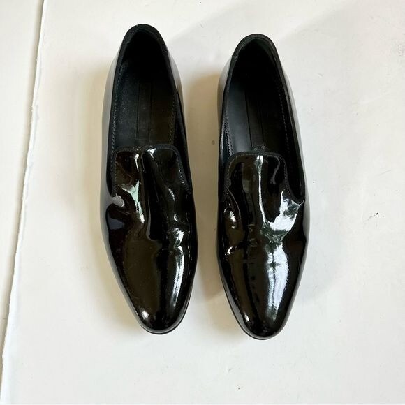 Hugo Boss Patent Leather Flats Loafers Slip on Black Sz 36 