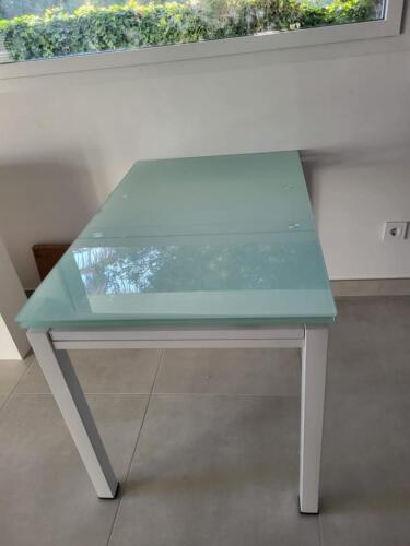 TAVOLO ALLUNGABILE VETRO METALLO ESTENSIBILE CUCINA PRANZO 6 POSTI - Photo 5 sur 7