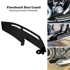 Black Front Driver Footboard Heel Guard Fit For Harley Softail 86-17 Touring FLD