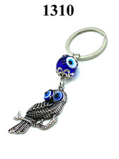 Turkish Glass Evil Eye Owl Charm Key Chain 1310