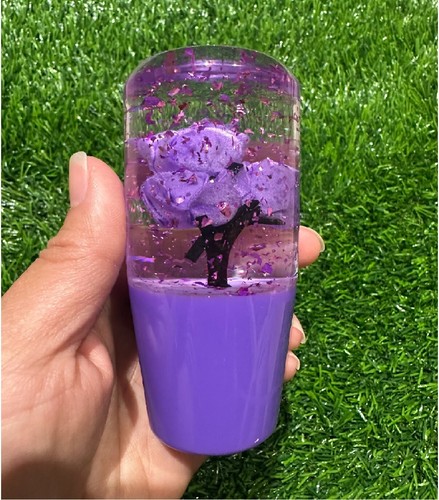 10cm JDM Clear All Purple Glitter Real Rose Flower Manual Gear Stick Shift Knob - Picture 2 of 10