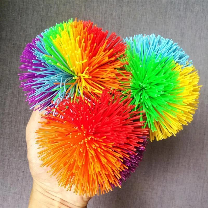 Children Rubber Skein Fun Rubber Ball Toy Stringy Colorful Balls Toy GA