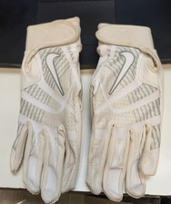 Nike HYPERDIAMOND EDGE Softball Batting Gloves WHITE GRAY 85486 Women Sz Small