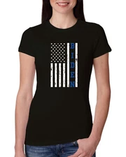Biden Distressed USA Flag Political Women Slim Fit Junior Tee