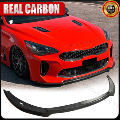 REAL Carbon Fiber Front Bumper Lip Chin Spoiler Splitter for Kia Stinger 2018-23