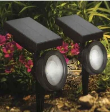 Member's Mark, 2 Pk - Garden LED Accent Solar Spotlight  | Oil-Rubbed Bronze