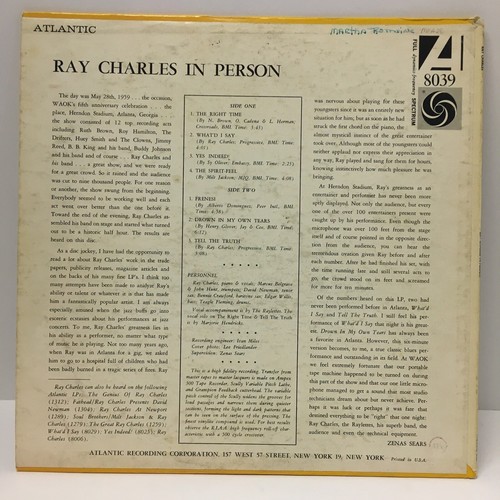 Ray Charles - Ray Charles In Person - Atlantic 8039 Vinyl Record~ LP Mono - Picture 2 of 6